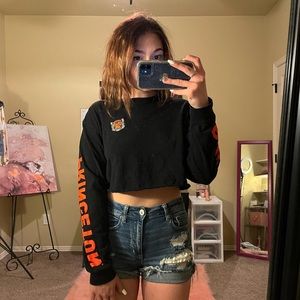 Princeton Black & Orange Crop Top